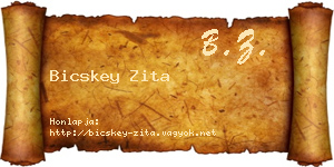 Bicskey Zita névjegykártya