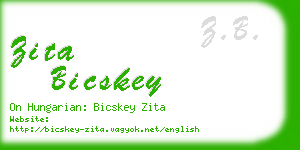 zita bicskey business card